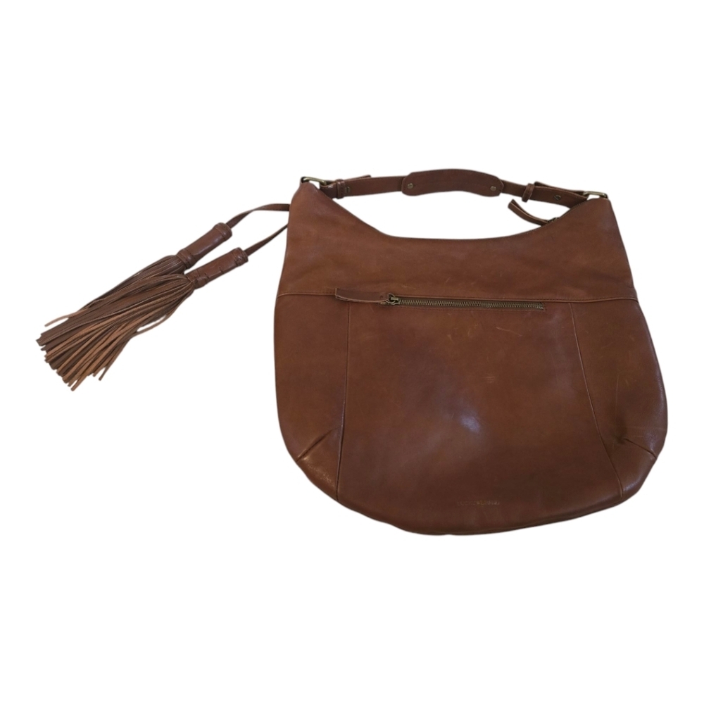 Lucky Brand Brown Leather Hobo Slouch Shoulder Bag Purse Satchel